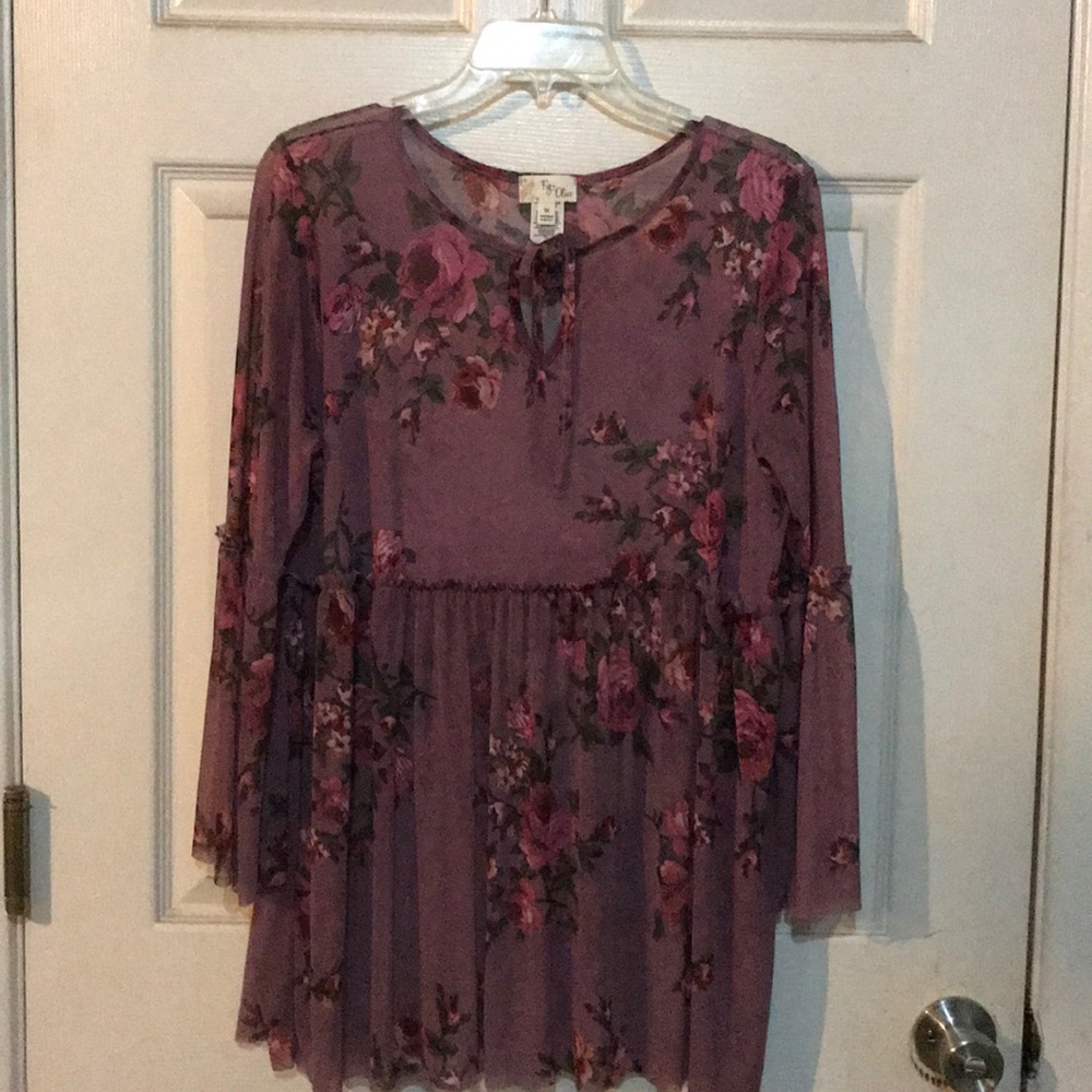 Floral mesh blouse